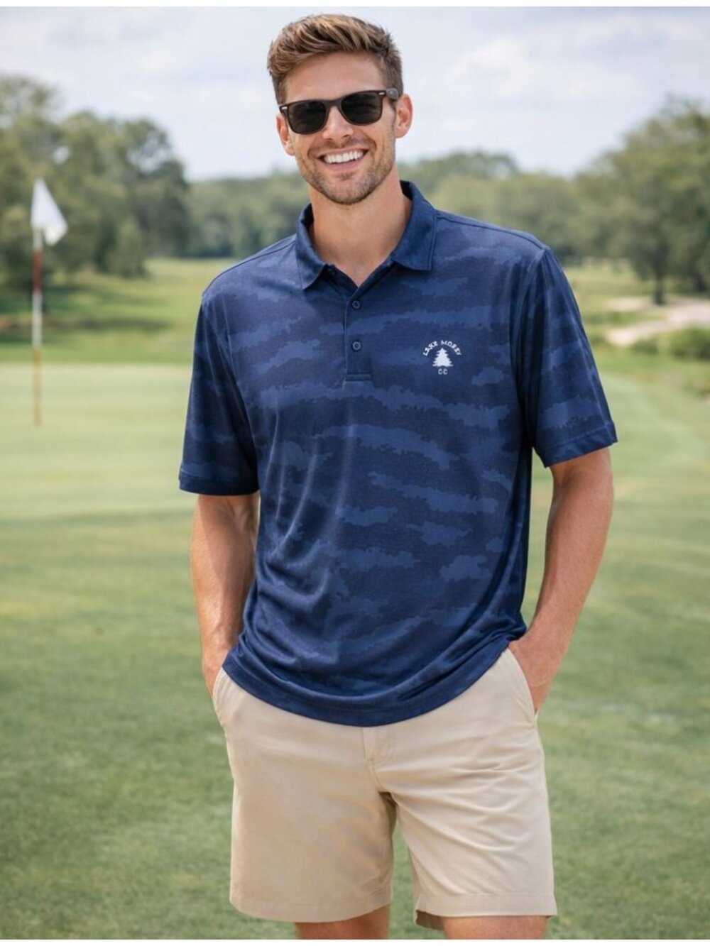 Puma Volition America Flanked Polo Shirt Golf Performance Lake Morey USA Tee NWT